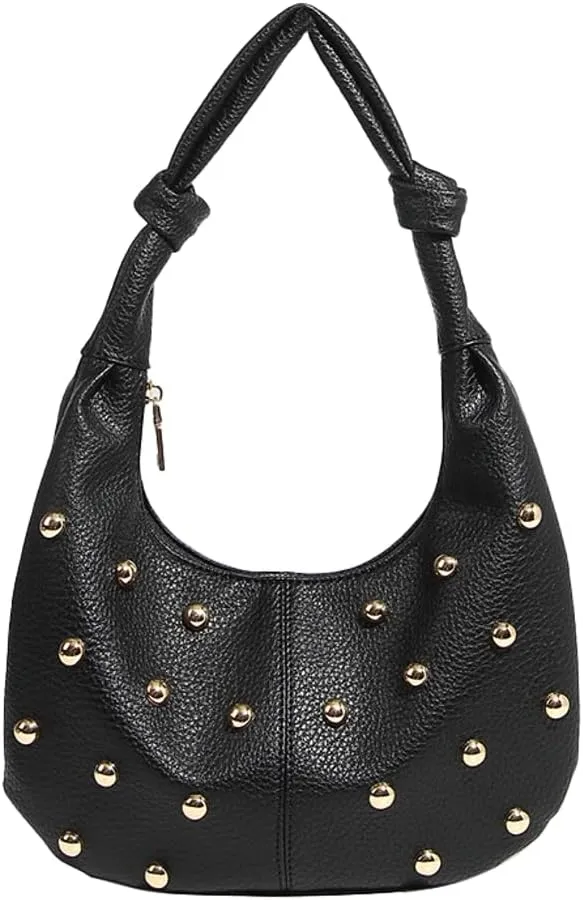 2025 Metallic Mushroom-Stud Handbag – Edgy Shoulder & Underarm Purse, Punk Rock Dumpling Bag for Women