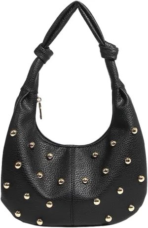 2025 Metallic Mushroom-Stud Handbag – Edgy Shoulder & Underarm Purse, Punk Rock Dumpling Bag for Women