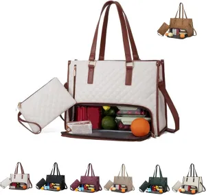 3 in 1 tote bag for women,2 in 1 bag combo,ladies laptop with compartment large with lunch compartment