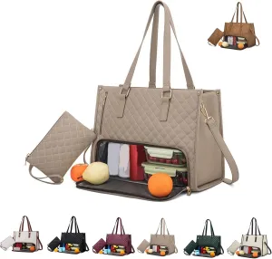 3 in 1 tote bag for women,2 in 1 bag combo,ladies laptop with compartment large with lunch compartment