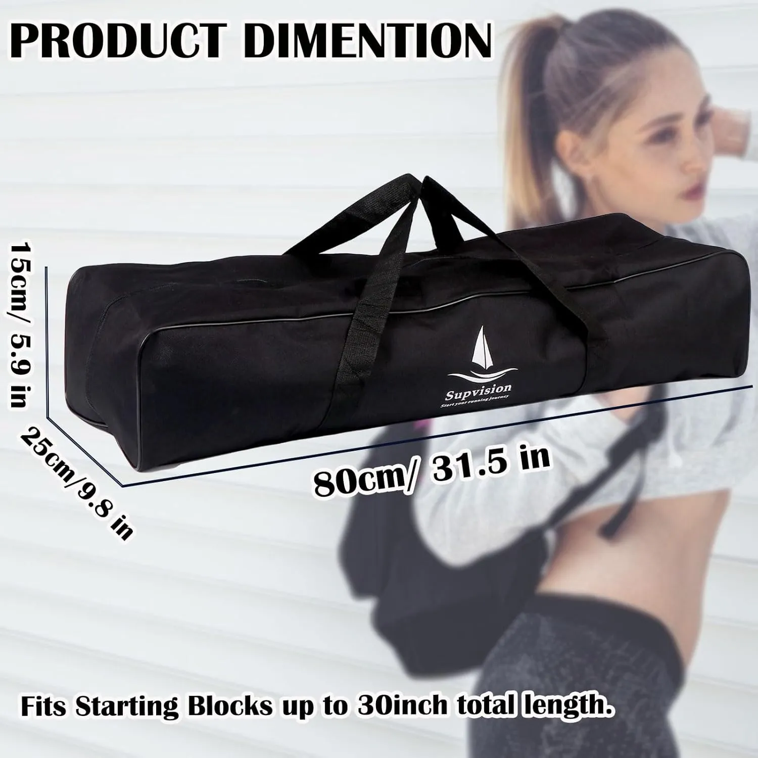 31.5in Foldable Duffle Bag Fits Starting Blocks with an Overall Length of Less Than 30 Inches Extra Large Travel DuffelTote GymBag with Zippers and Handles Sports Oxford Cloth Bags
