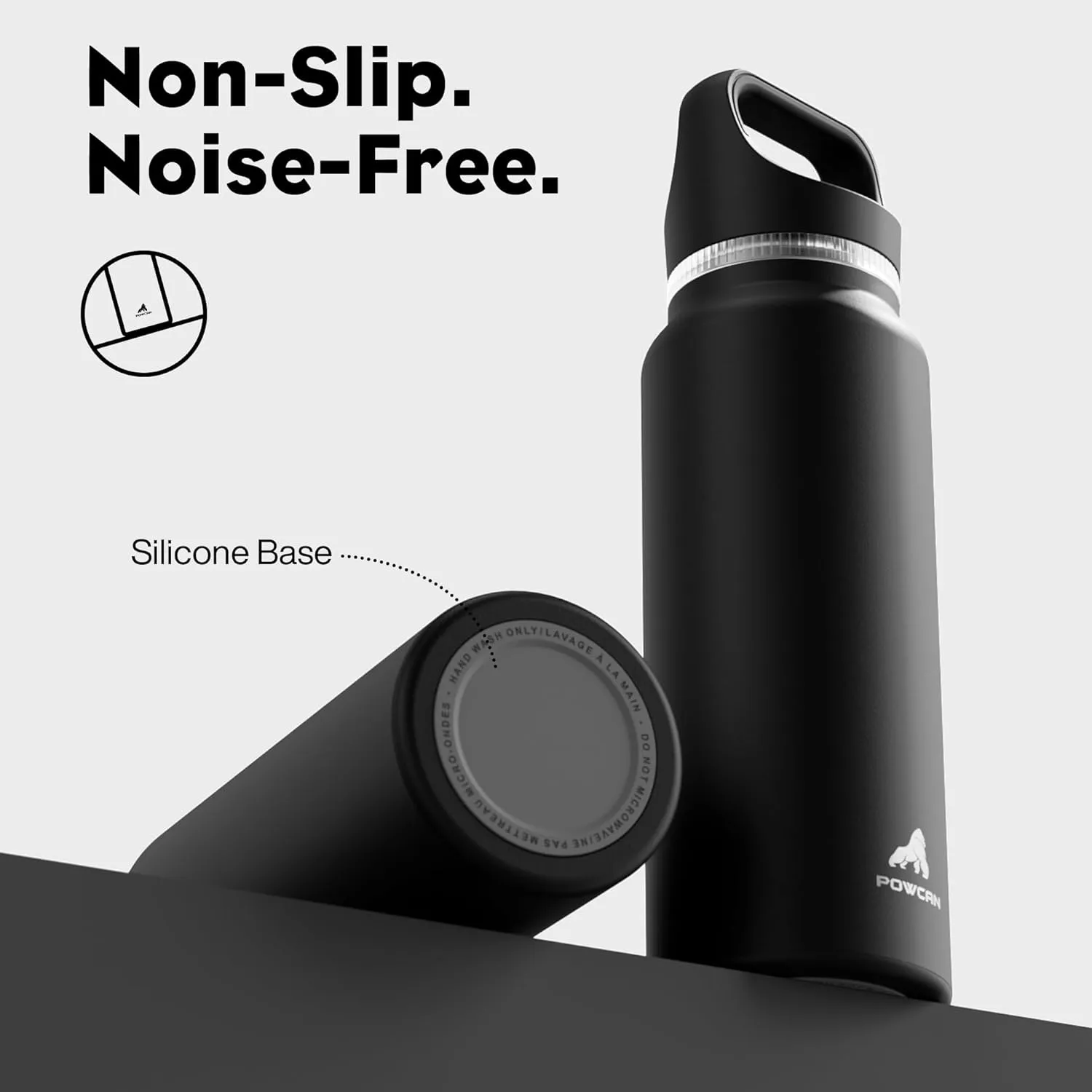 40 oz Insulated Water Bottle for Outdoors: 3 Lids, Leakproof, Keep Ice 24H and Hot 12H, Double Wall, Large Metal Water Flask with Handle for Camping, Hiking, Climbing, Workout, Travel (Midnight Black)