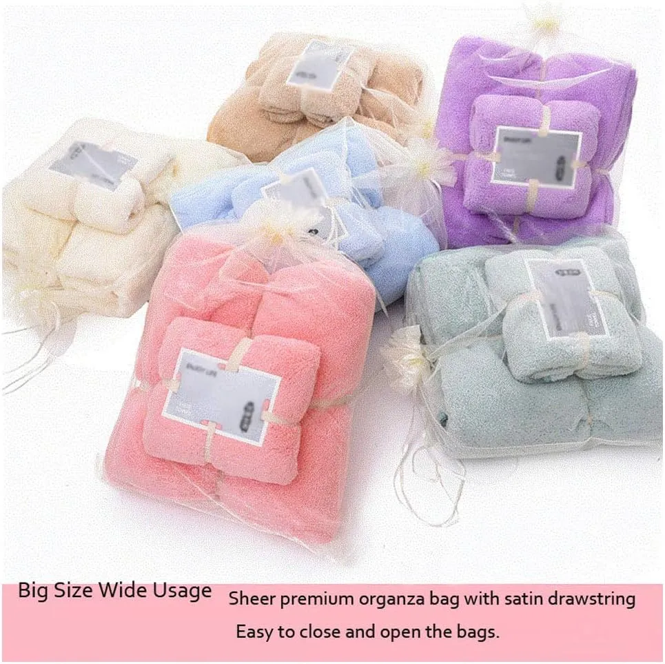 50PCS 12x16 Inches Organza Gift Bags with Drawstring Gift Packaging Big Bags - Large (Grey)