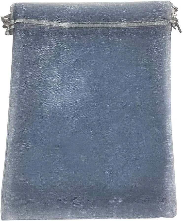 50PCS 12x16 Inches Organza Gift Bags with Drawstring Gift Packaging Big Bags - Large (Grey)