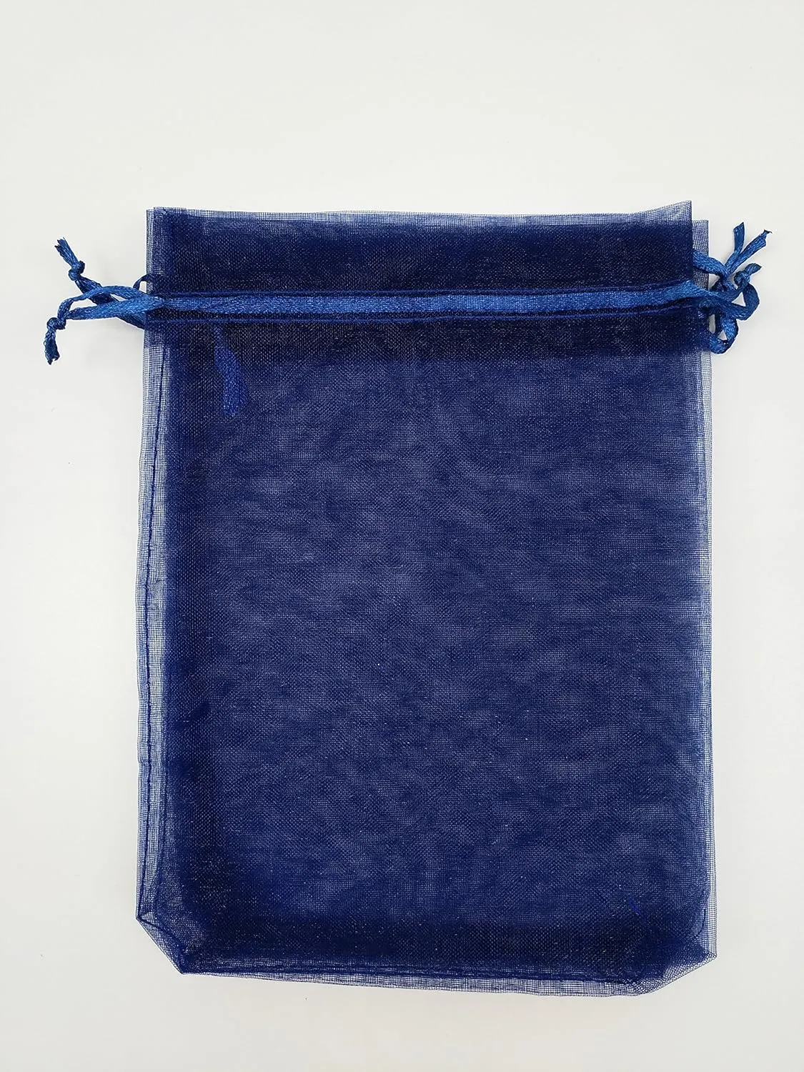 50pcs Large Sheer Organza Favor Bags 6.6x9'' Jewelry Candy Gift Bags Mini Bottle Wine Bags Samples Display Drawstring Pouches (Navy Blue)