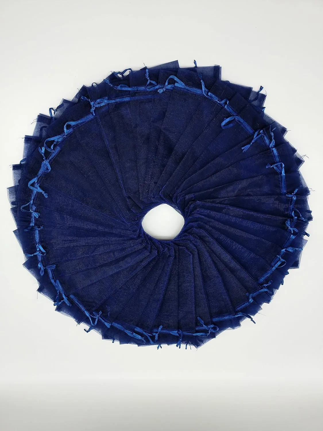 50pcs Large Sheer Organza Favor Bags 6.6x9'' Jewelry Candy Gift Bags Mini Bottle Wine Bags Samples Display Drawstring Pouches (Navy Blue)