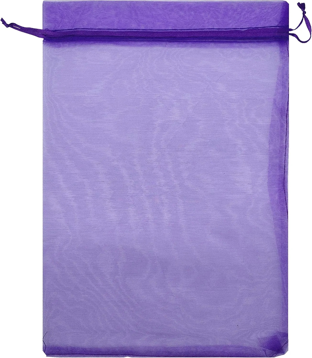 50pcs Sheer Organza Favor Bags 12 X 16 X Large Organza Drawstring Bags (Deep Purple)