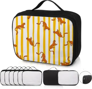 6pcs Sublimation Blanks Makeup Bag,Sublimation Blanks Cosmetic Bag Makeup Bag Bulk Travel Toiletry Bag With Zipper Pouch Insulated Lunch Bag Heat Transfer Removable Sublimation Bags for DIY Craft