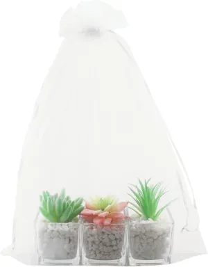 8 x 12 Inch 100 pcs Drawstring Bags Organza Fabric Jewelry Gift Pouch Candy Pouch Wedding favors B231 (white)