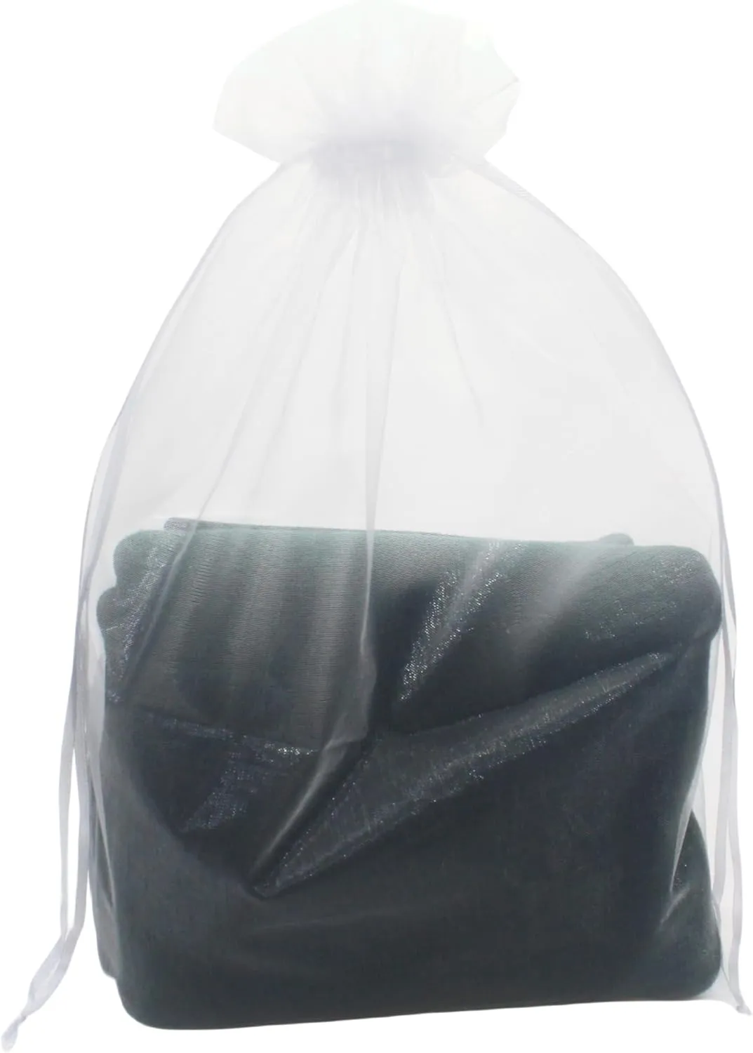 8 x 12 Inch 100 pcs Drawstring Bags Organza Fabric Jewelry Gift Pouch Candy Pouch Wedding favors B231 (white)