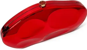 Acrylic Clutch for Women Evening HandBag Metallic Lipstick Bag for Wedding Party Prom Cocktail