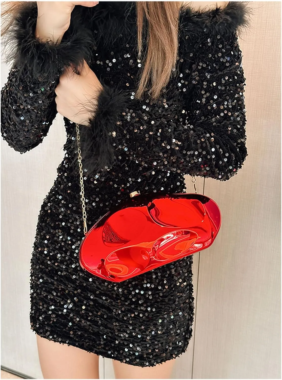 Acrylic Clutch for Women Evening HandBag Metallic Lipstick Bag for Wedding Party Prom Cocktail
