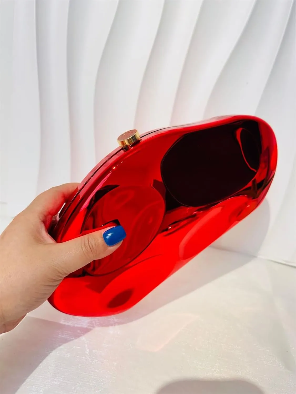 Acrylic Clutch for Women Evening HandBag Metallic Lipstick Bag for Wedding Party Prom Cocktail