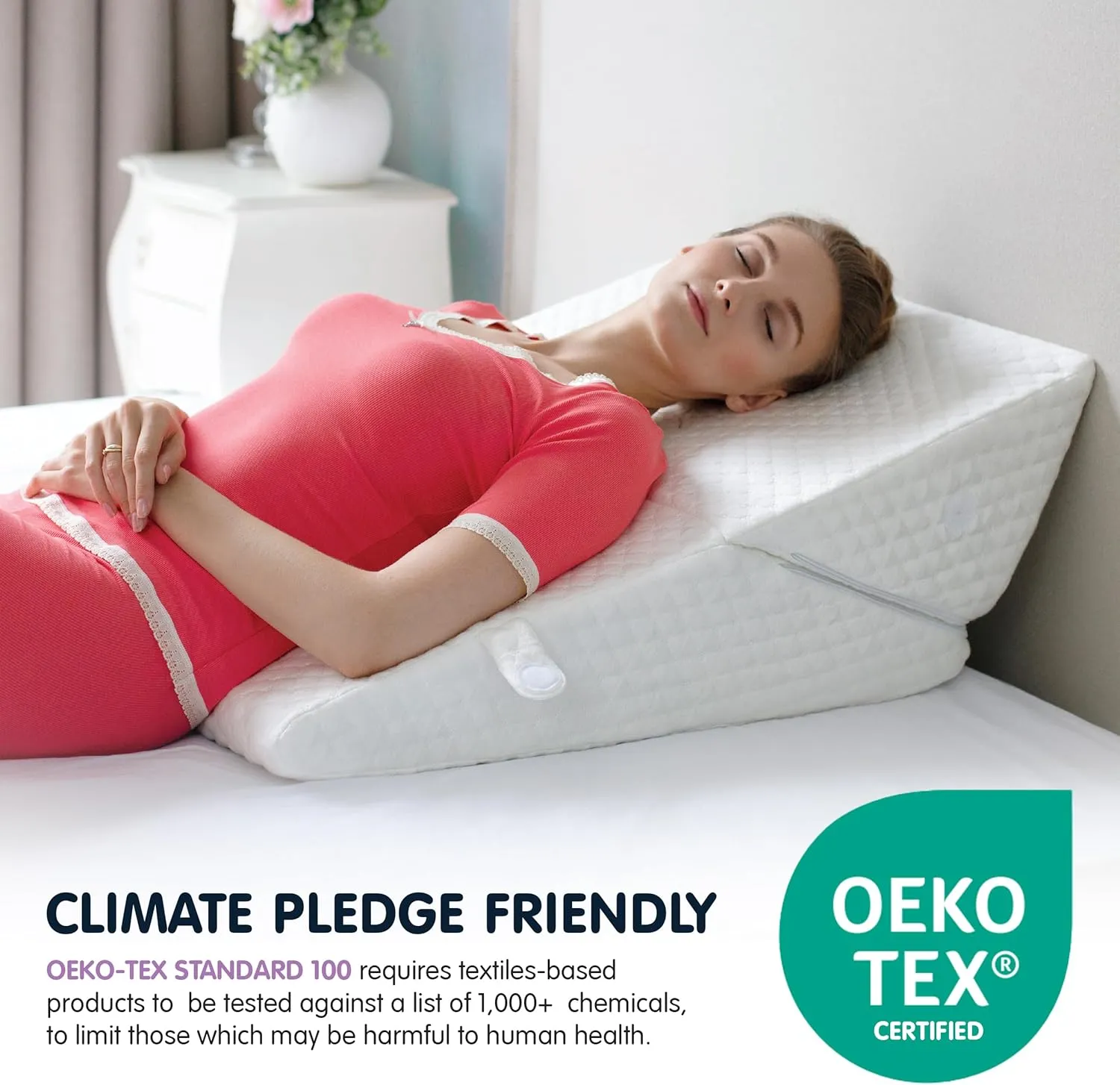 Adjustable Bed Wedge Pillow for Sleeping - Wedge Pillow for Sleep Apnea, Gerd, Acid Reflux Relief, Post Surgery - Foam Wedge Pillow for Back Pain Relief, Sleep Apnea Pillow Wedge or for Seniors