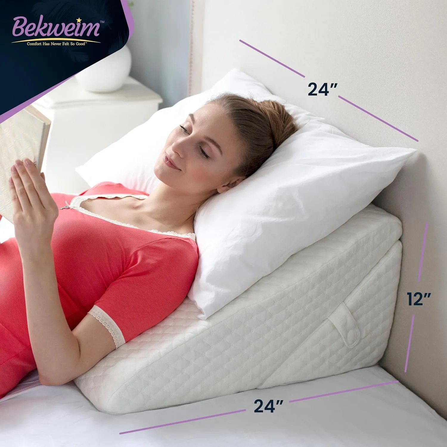 Adjustable Bed Wedge Pillow for Sleeping - Wedge Pillow for Sleep Apnea, Gerd, Acid Reflux Relief, Post Surgery - Foam Wedge Pillow for Back Pain Relief, Sleep Apnea Pillow Wedge or for Seniors