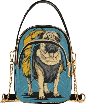 ALAZA Quilted Crossbody Bags for Women,Bulldog Women's Crossbody Handbags Small Travel Purses Phone Bag