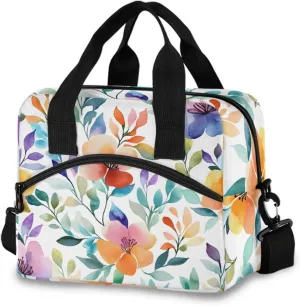 ALAZA Tulip Flower Tie Dye Insulated Lunch Bag for Women Reusable Lunch BoxCooler Tote Bag with Shoulder Strap Men Picnic School Lunchbox