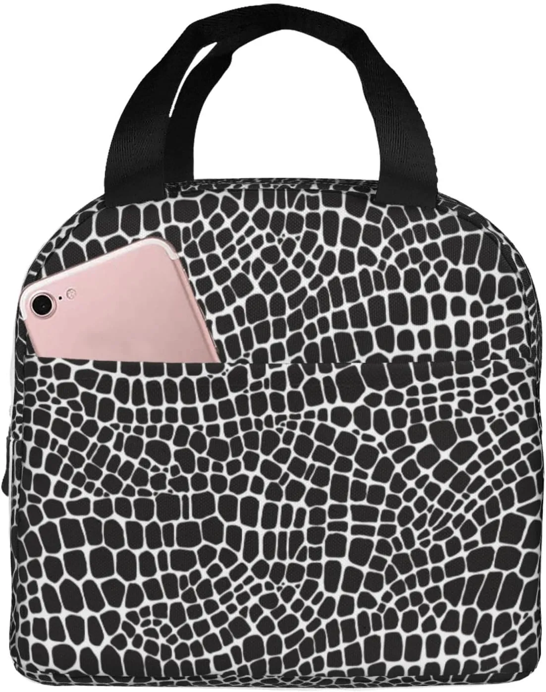Alligator Skin Pattern Lunch Bag Lunch Box for Women Men Reusable Insulated Lunch Tote Bag Leakproof Cooler Lunchbag Food Handbags for Work, Office, Picnic, Travel