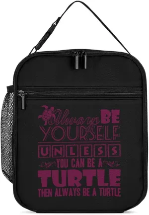 Always Be Turtle Lunch Bag for Men Women Small Reusable Leakproof Insulated Lunch Box Adjustable Handbag