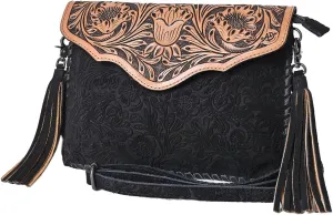 American Darling ADBGD113 Envelope Hand Tooled Genuine Leather Women Bag Western Handbag Purse