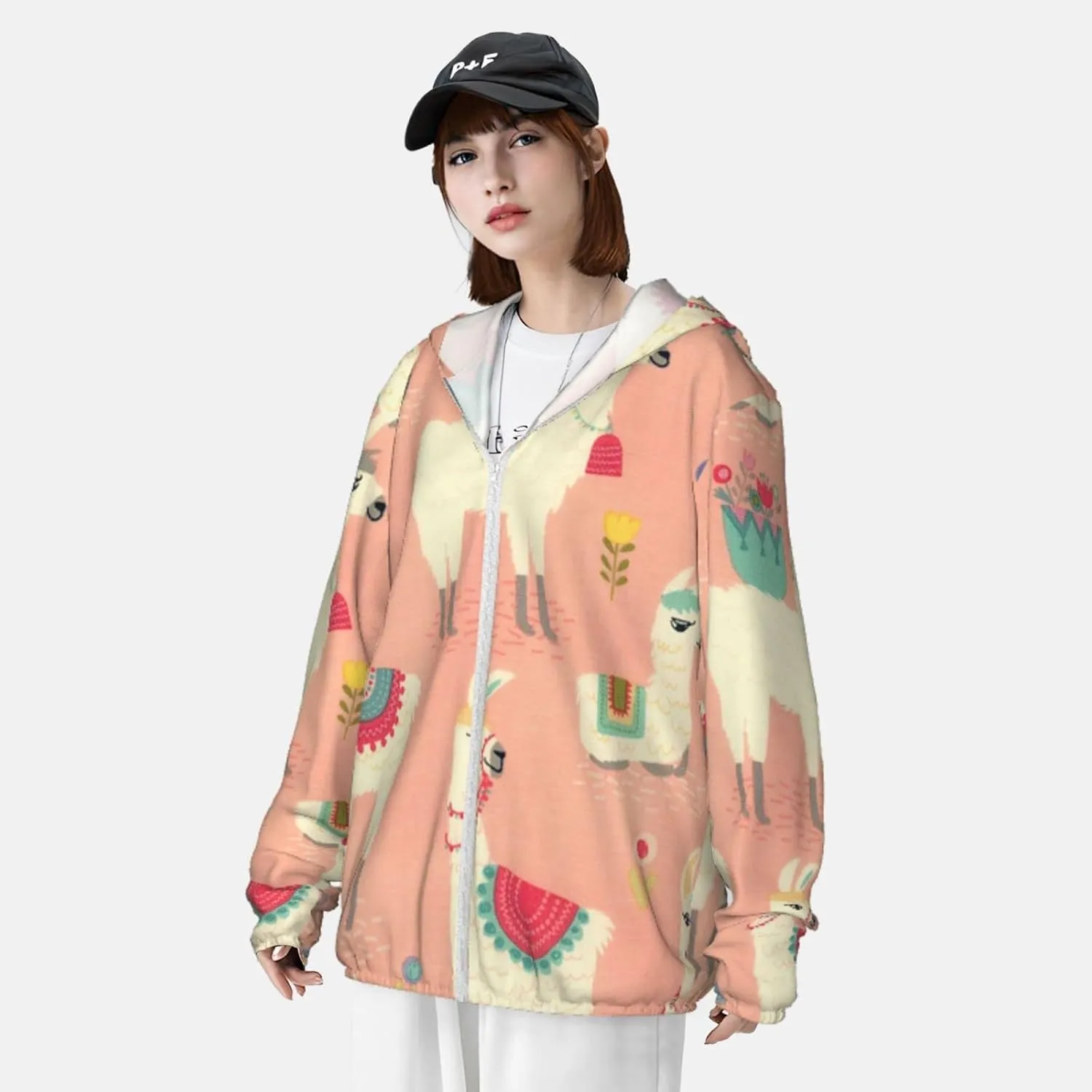 AMRANDOM Women's UPF 50  Sun Protection Hoodie Jacket Full Zip Long Sleeve Shirt with Pockets Hiking Outdoor Performance