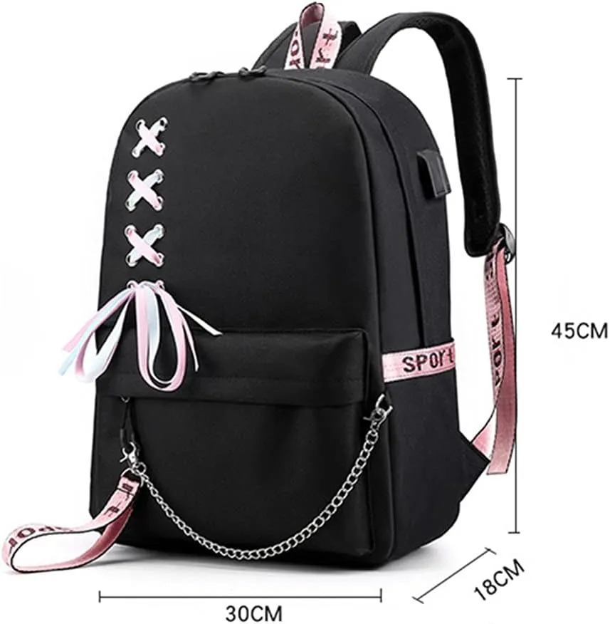 Anime Komi Cant Communicate Komi Shouko Backpack Komi San Excited Cosplay Ribbon Backpack (6)