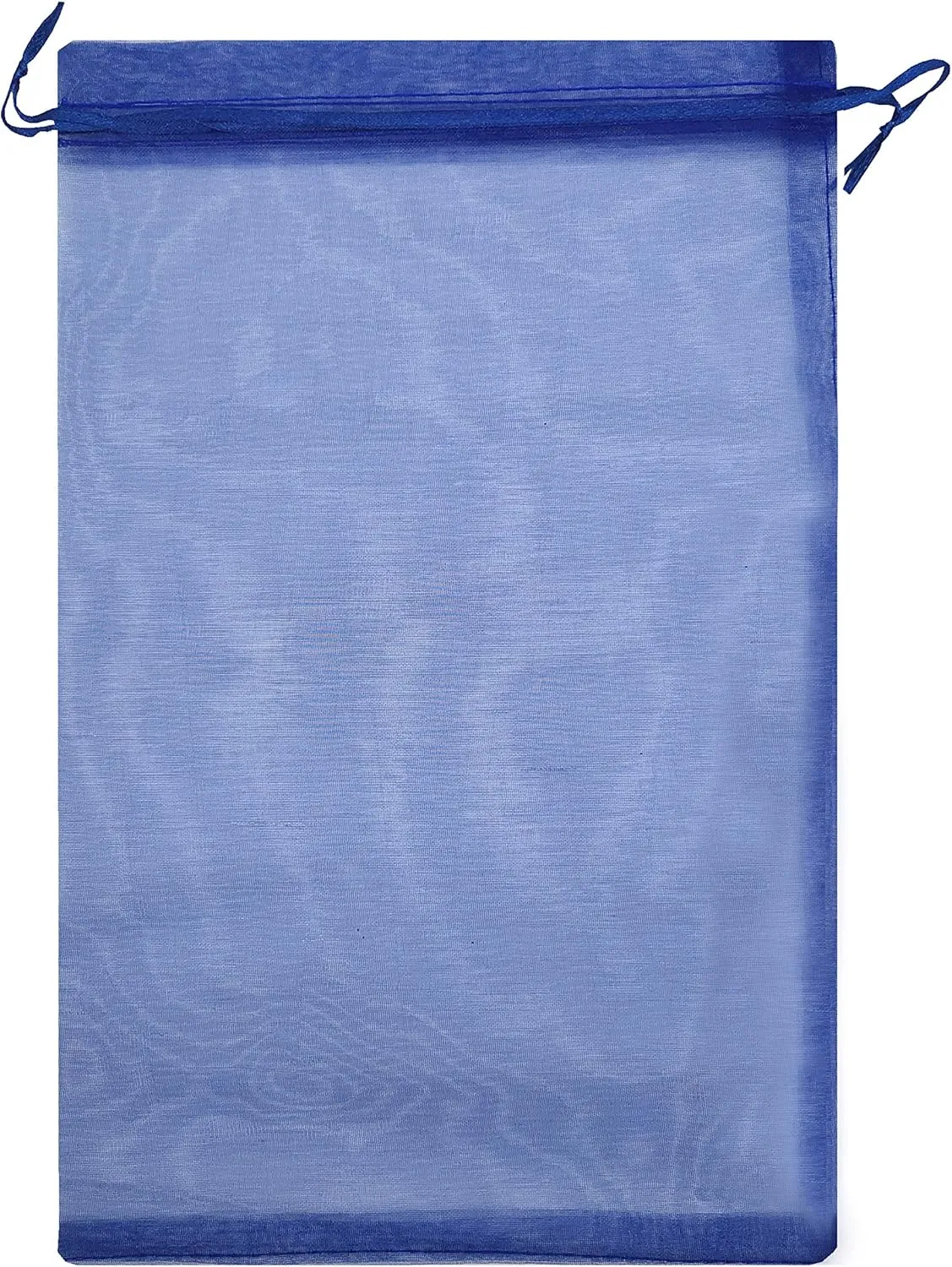Ankirol 100pcs Sheer Organza Favor Bags 8 X 12 Large Organza Drawstring Bags (navy blue)