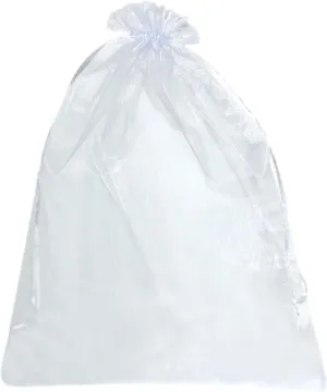 Ankirol 100pcs Sheer Organza Large Favor Bags 9.8 X 13.8 Large Organza Drawstring Bags (white)