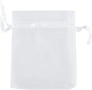 Ankirol 50pcs Sheer Organza Favor Bags 12 X 16 INCH X Large Organza Drawstring Bags (white)