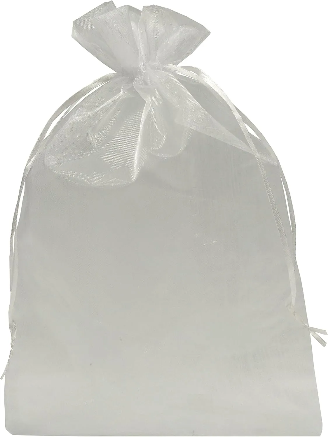 Ankirol 50pcs Sheer Organza Favor Bags 12 X 16 INCH X Large Organza Drawstring Bags (white)