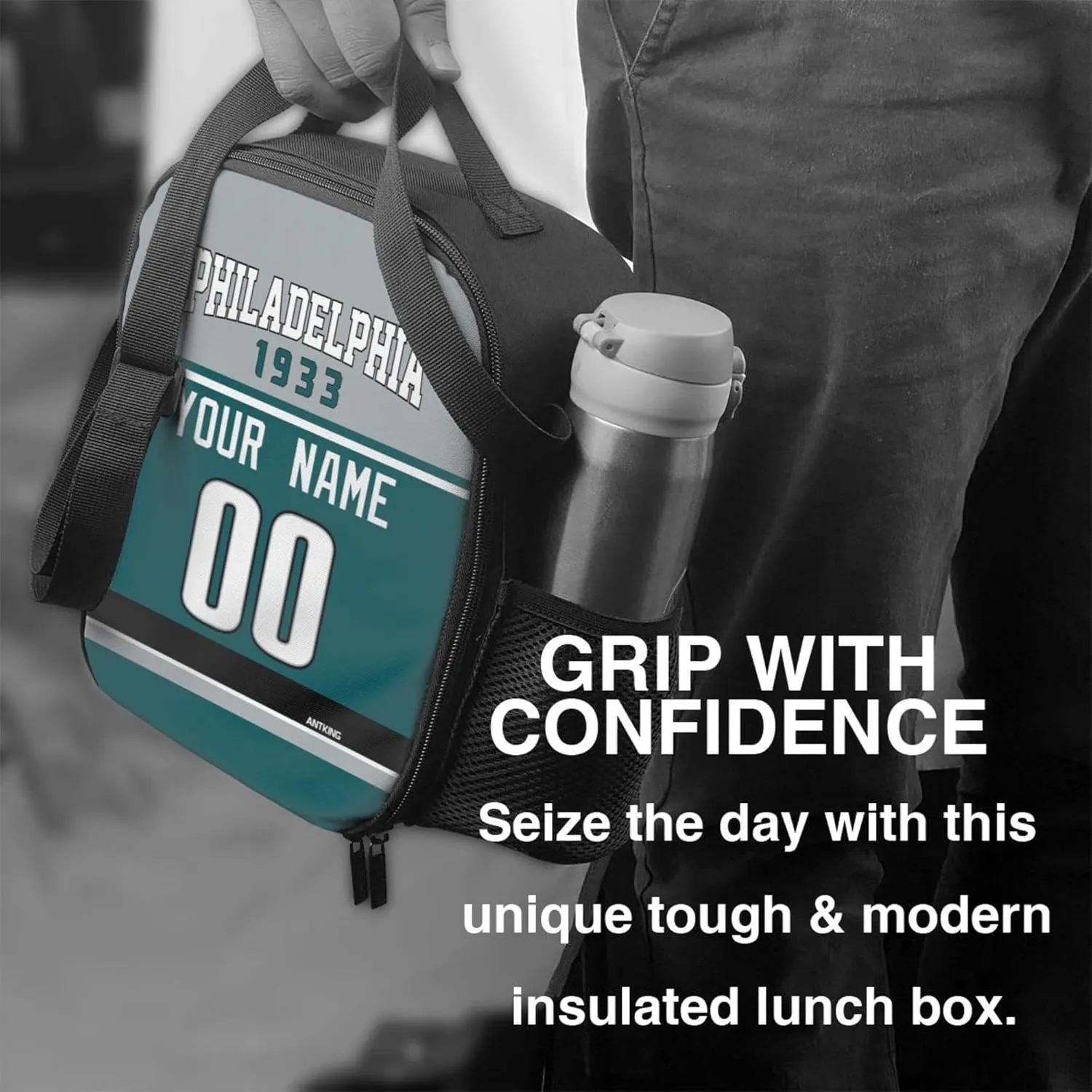 ANTKING Lunch Bag Custom Name and Number Lunch Box Gifts for Men Women