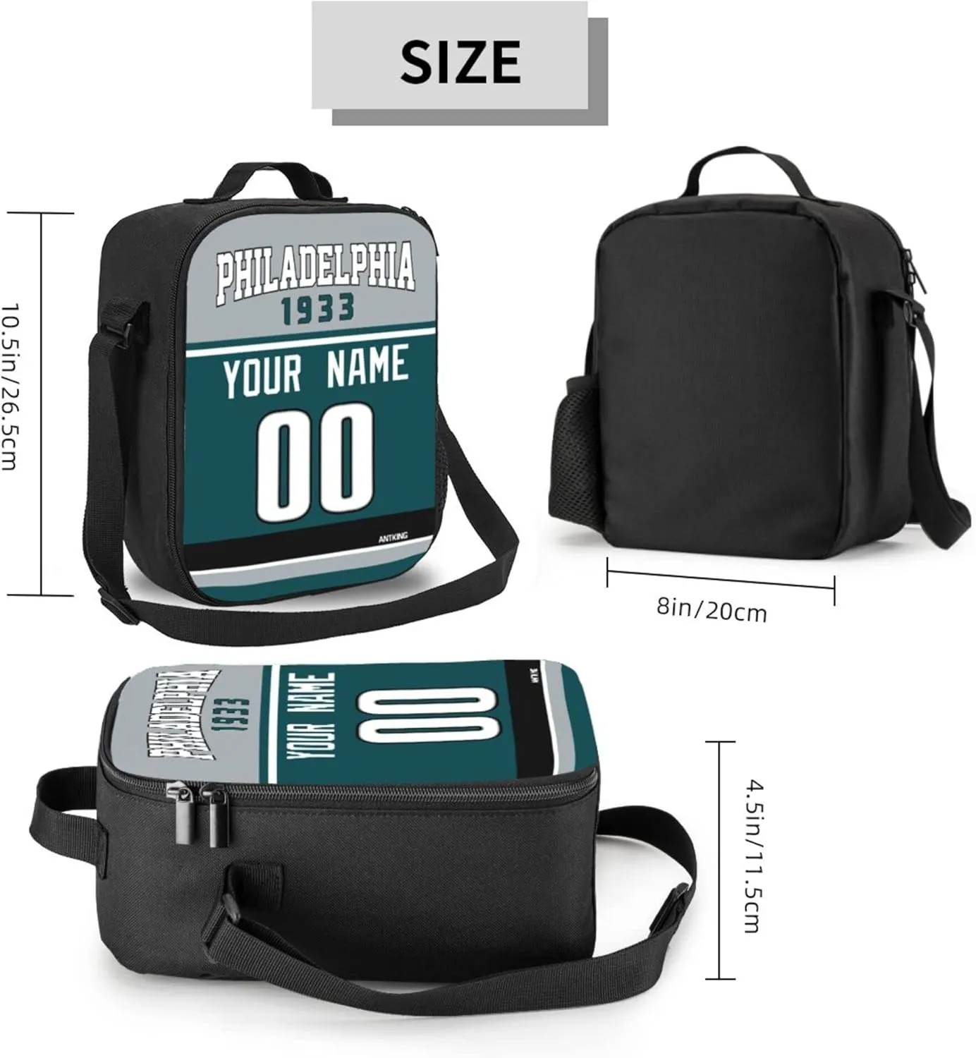 ANTKING Lunch Bag Custom Name and Number Lunch Box Gifts for Men Women