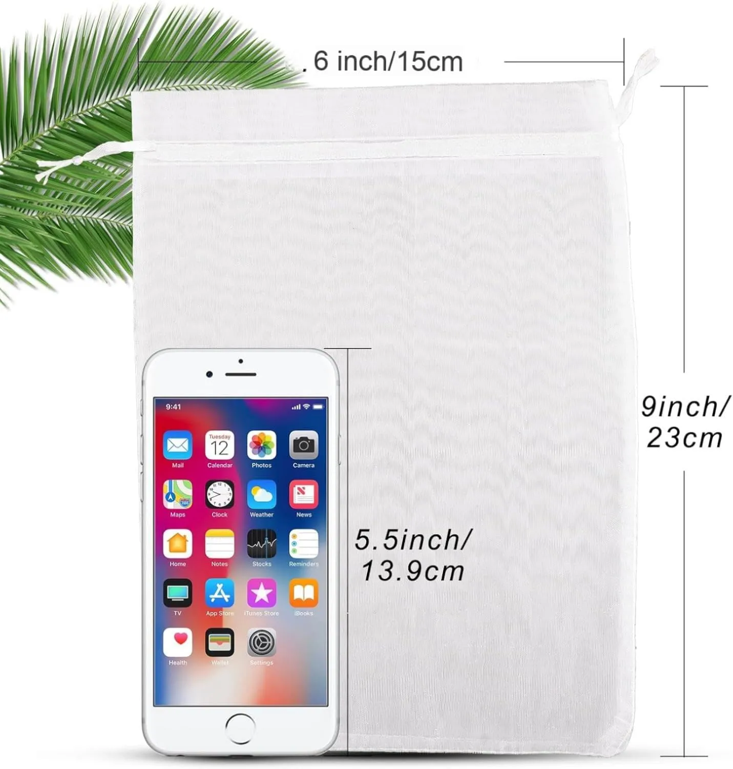 ANZNKU 100 Pack Premium White Organza Bags 6x9 inches Mesh Organza Favor Bags Drawstring, Gift Bags for Party Wedding Christmas Favor, Sheer Gift Bag