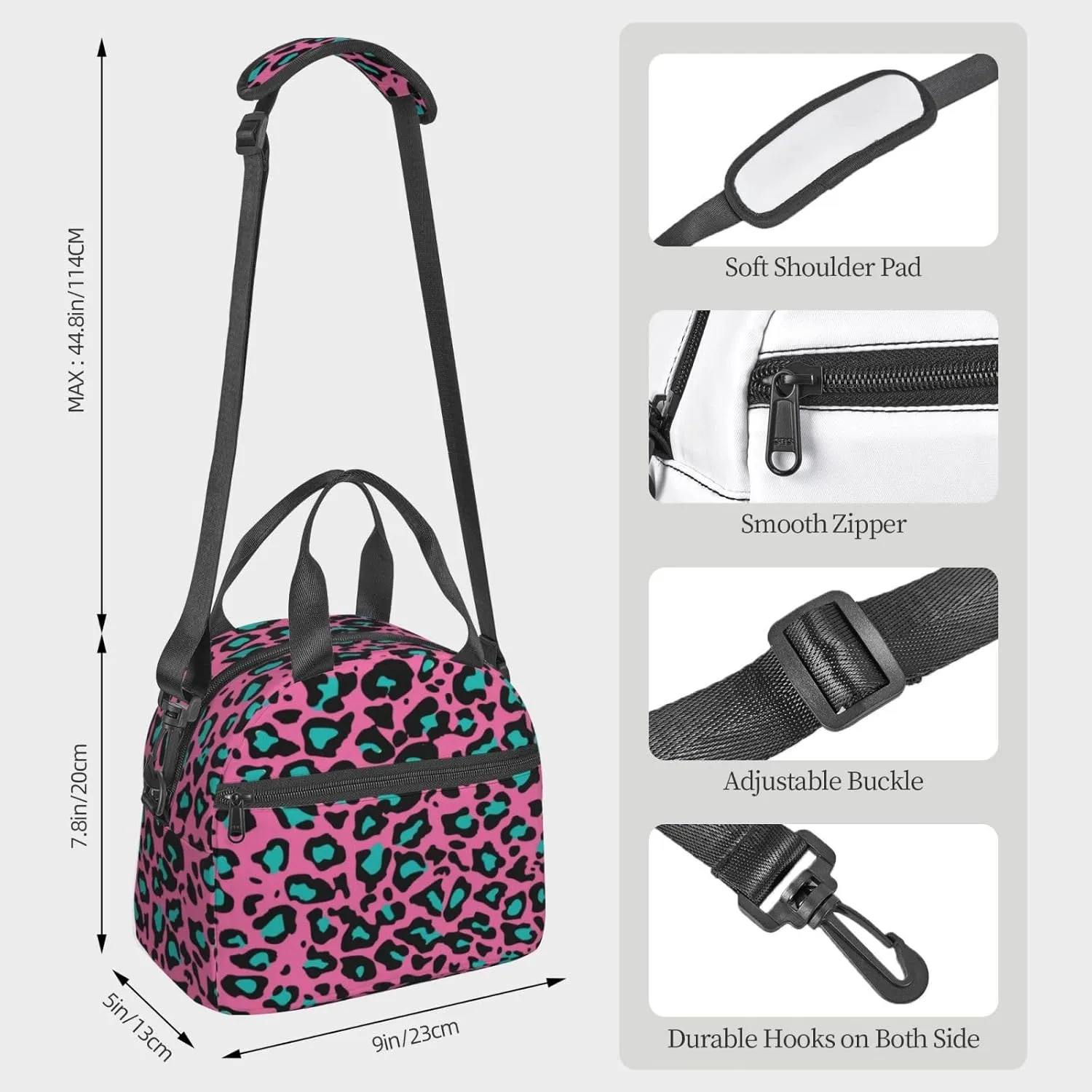Asian Theme,Insulated Reusable Lunch Bag with Adjustable Shoulder Strap for Adults,Nature Cherry Flower Flying Gulls,Leakproof Office Picnic Hiking Beach Tote Bag,Beige Red Black,9x5x7.8in