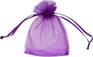 ATCG 100pcs 8x12 Inches Large Drawstring Organza Bags Decoration Festival Wedding Party Favor Pouches (Purple)