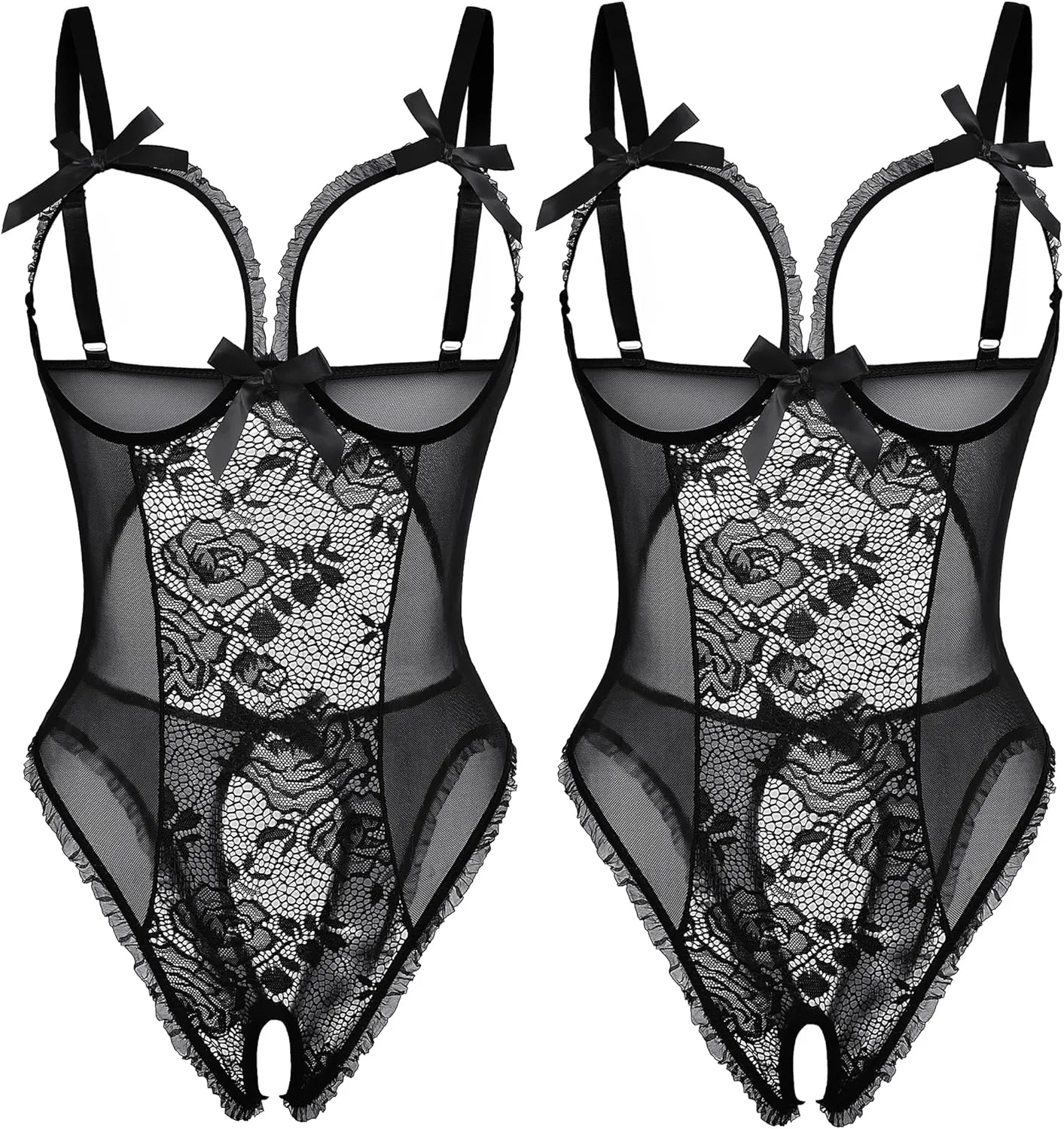Avidlove Women One Piece Lingerie Sexy Lace Babydoll Mini Bodysuit