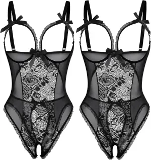 Avidlove Women One Piece Lingerie Sexy Lace Babydoll Mini Bodysuit