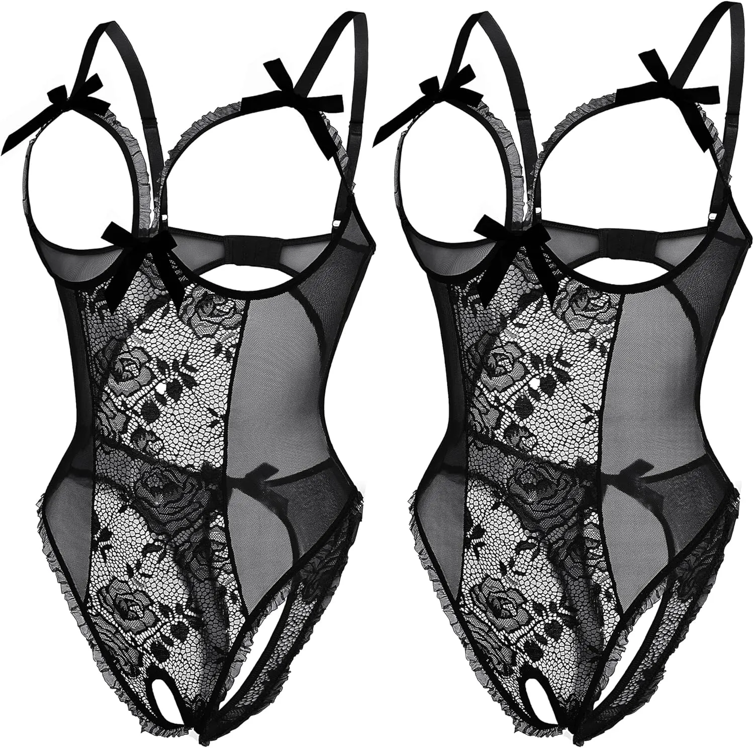 Avidlove Women One Piece Lingerie Sexy Lace Babydoll Mini Bodysuit