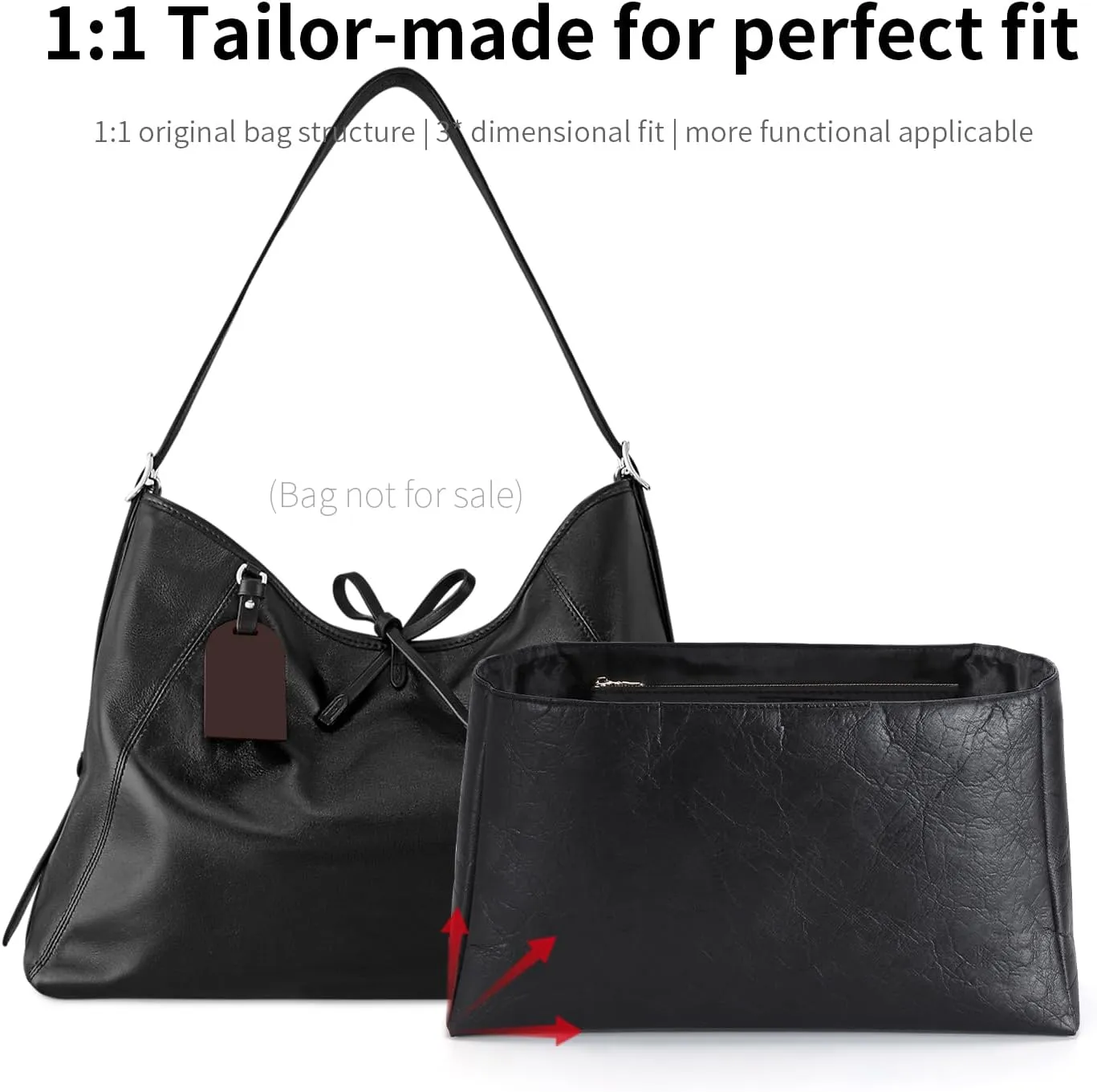 Bag Organizer Insert, Purse Organizer Insert Suit for LV Carryall Dark Tote Bag, Black Purse Organizer, Upgraded Dupontpaper Bag Insert Organizer for Tote Bag
