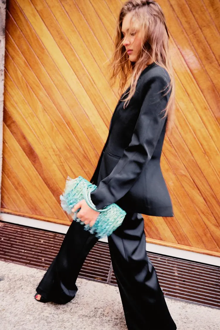 Bag with Rhinestone Fringing