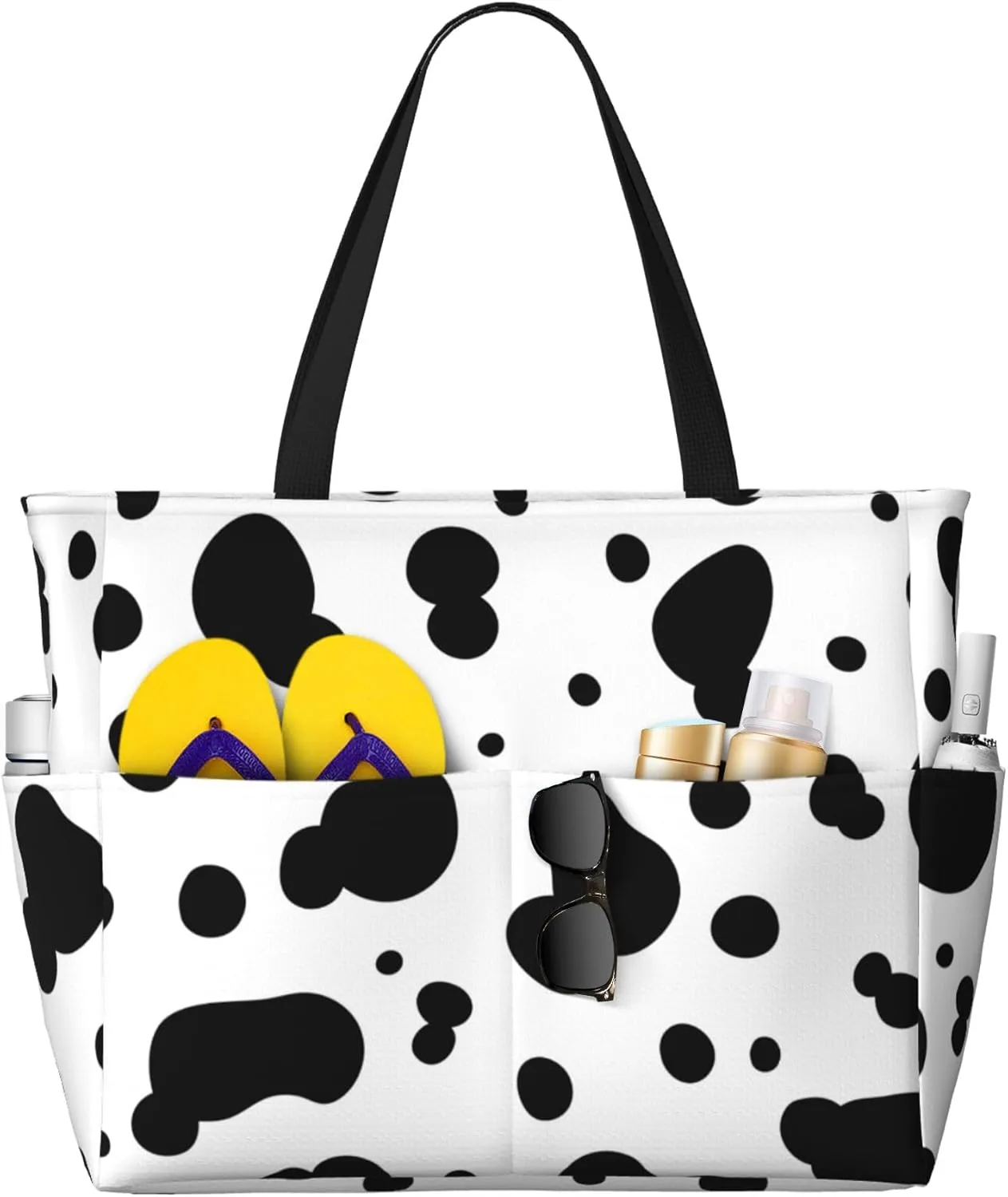 Beach Bag for Women Ladies, Extra Large Waterproof Gym Pool Swim Zipper Tote Bag for Weekender Travel
