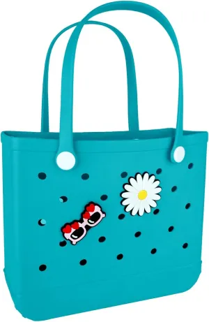 Beach Bag Rubber Tote Bag - Extra Large Handbag with Charms Waterproof Lightweight Travel Purses for Pool Boat