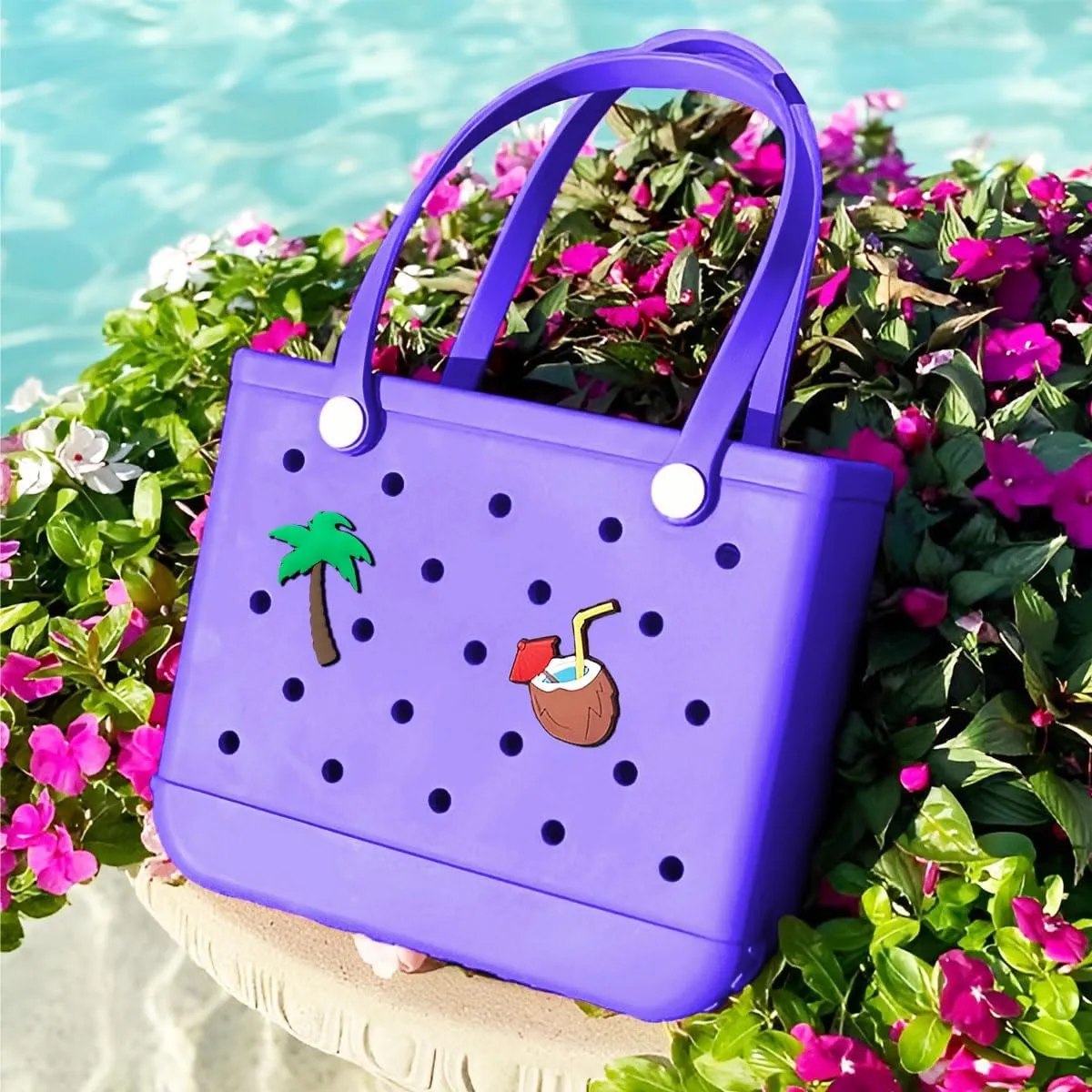 Beach Bag Rubber Tote Bag Waterproof Sandproof Travel Bag for Women Washable Tote Bag Handbag