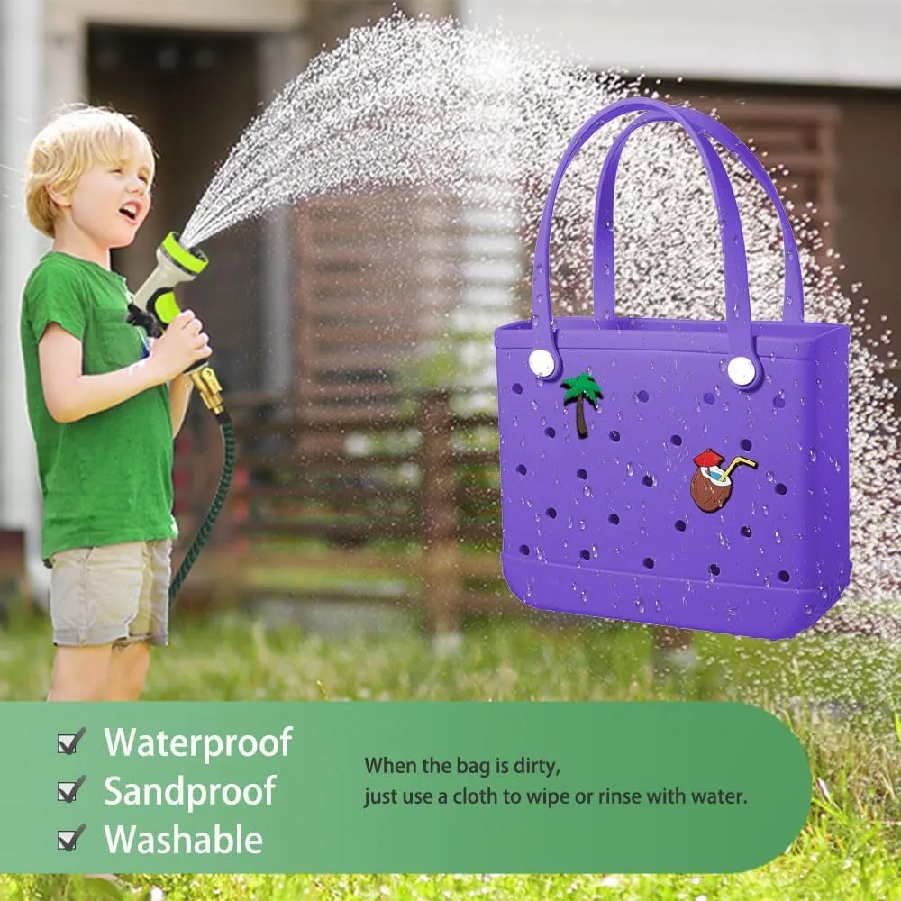 Beach Bag Rubber Tote Bag Waterproof Sandproof Travel Bag for Women Washable Tote Bag Handbag