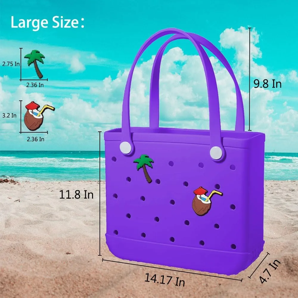 Beach Bag Rubber Tote Bag Waterproof Sandproof Travel Bag for Women Washable Tote Bag Handbag