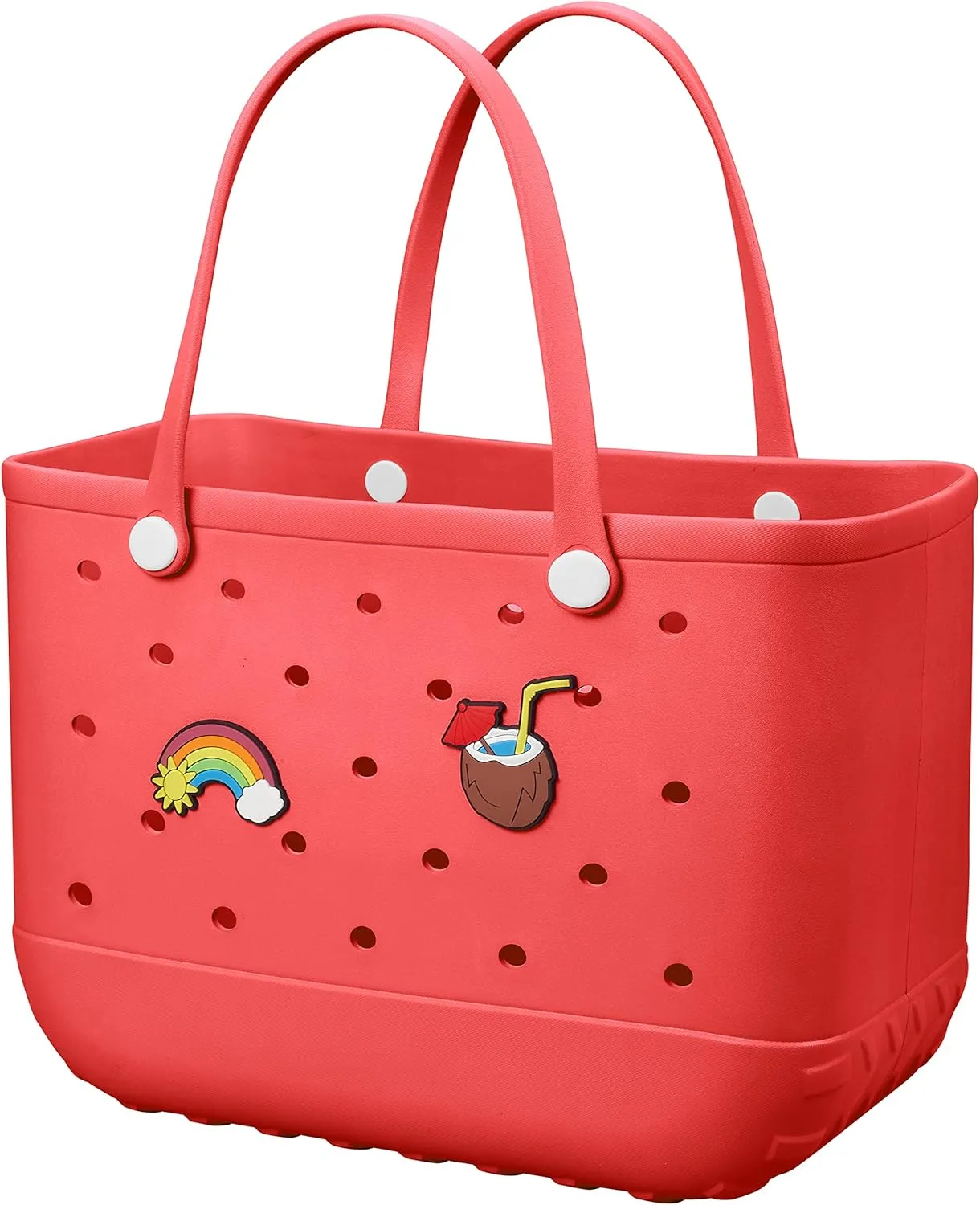 Beach Bag Rubber Tote Bag - Waterproof Travel Bag for Women Washable Tote Bag Handbag for Sports Beach Market Pool