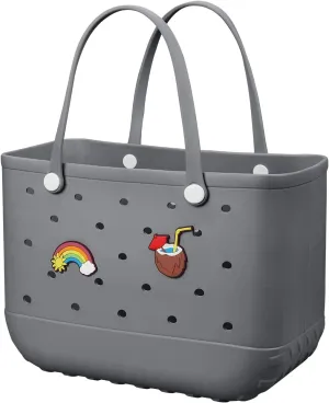 Beach Bag Rubber Tote Bag - Waterproof Travel Bag for Women Washable Tote Bag Handbag for Sports Beach Market Pool