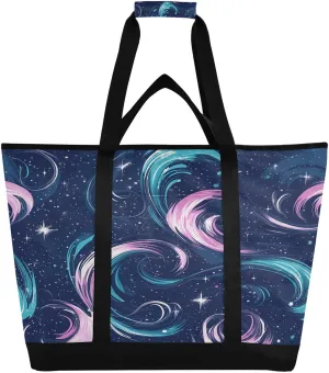 Beautiful Milky Way Galaxy Reusable Insulated Lunchbox Cooler Bag, Leakproof Kitchen Grocery Bag Collapsible Portable Cooler Tote Bag for Picnic, Camping, Office, Travel