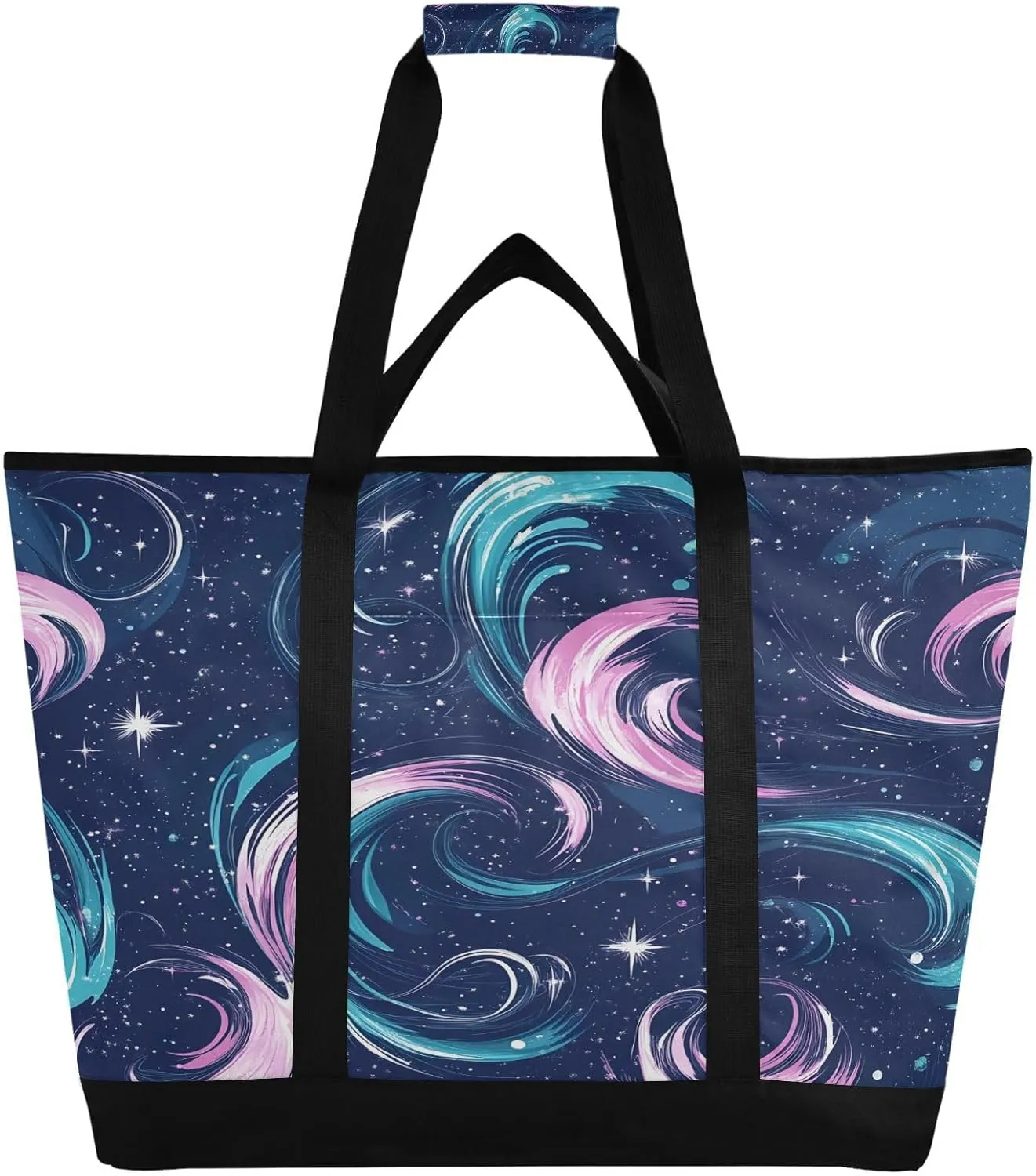 Beautiful Milky Way Galaxy Reusable Insulated Lunchbox Cooler Bag, Leakproof Kitchen Grocery Bag Collapsible Portable Cooler Tote Bag for Picnic, Camping, Office, Travel