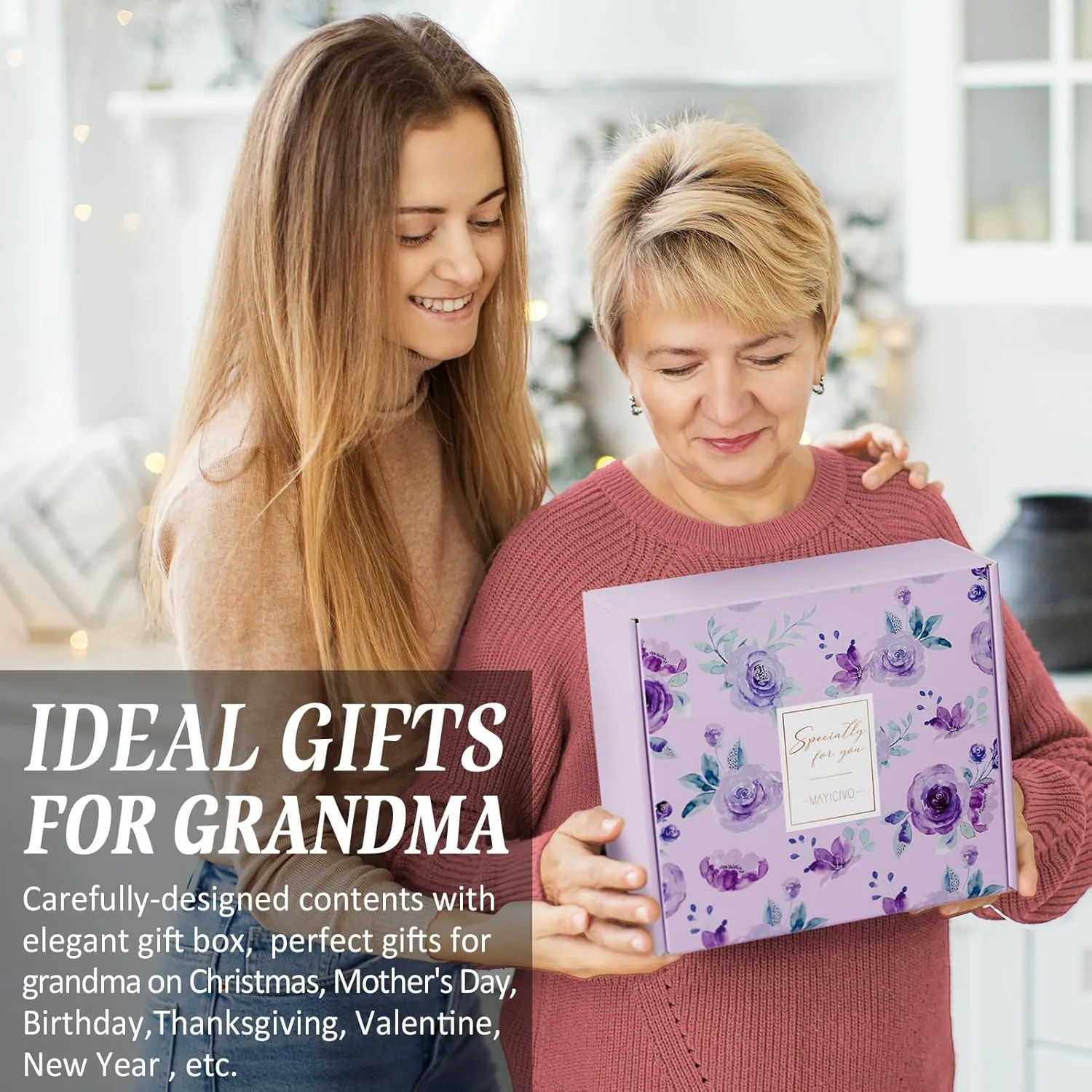 Best Grandma Gifts Mothers Day Gifts for Grandma from Granddaughter Grandchildren Grandkids, Grandma Birthday Gifts Basket for Nana Gigi Grandmother, New Grandma Gifts with Tumbler Canvas Tote Bag